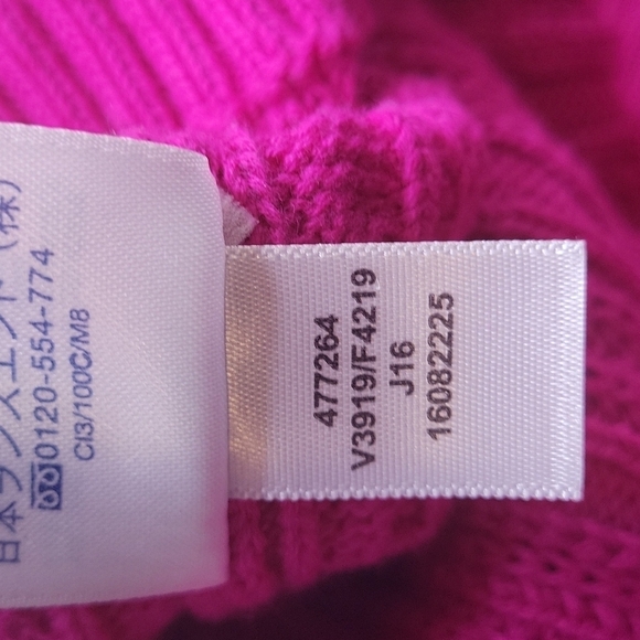Lands' End Fuchsia pink crew neck sweater size Medium 10-12 - Picture 8 of 8